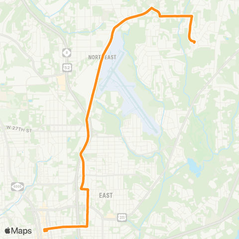 Winston-Salem Transit Authority Carver School Rd - Liberty St map