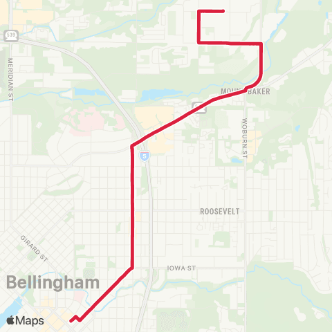 WTA Downtown&Bakerview Spur map