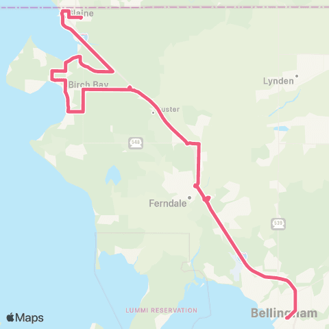 WTA Blaine / Birch Bay&Bellingham map