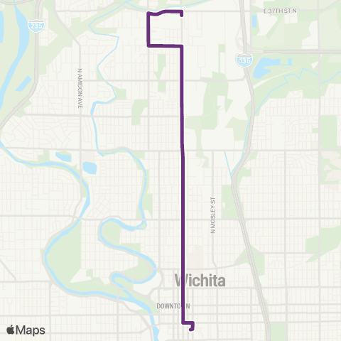 Wichita Transit N Broadway / NoMar Plaza / 37th St​ map