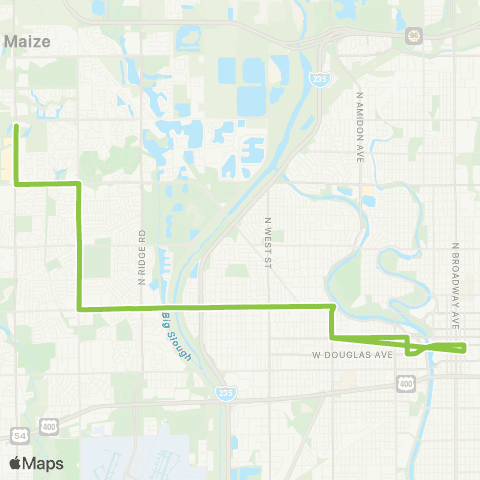 Wichita Transit W Douglas / Central / Tyler / NewMarket Square map