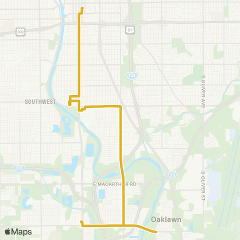 Wichita Transit S Bway / Pawnee Plaza / S Hydraulic / 47th St map