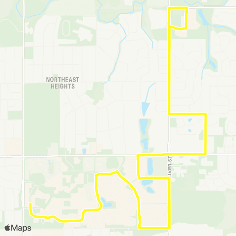 Wichita Transit Route 202A: WSU Loop map