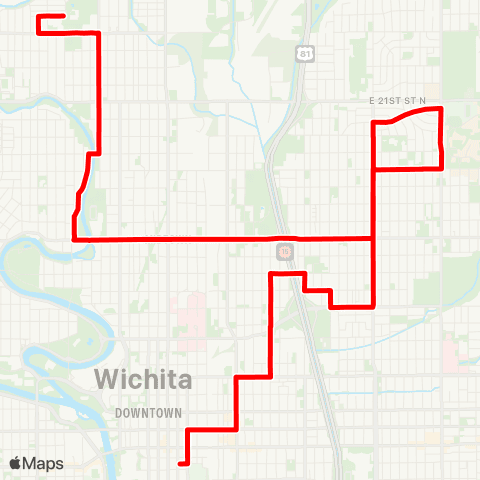 Wichita Transit North High School map