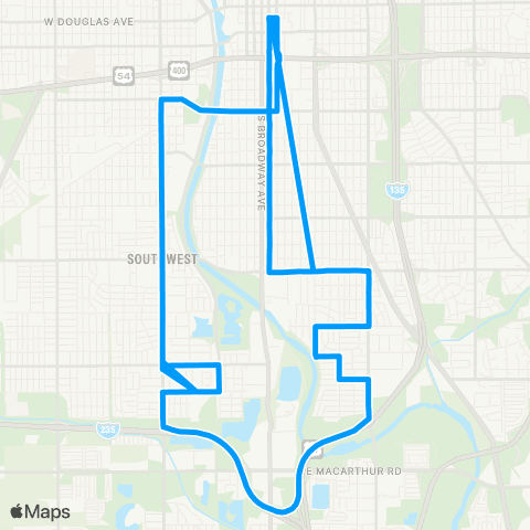 Wichita Transit South High map