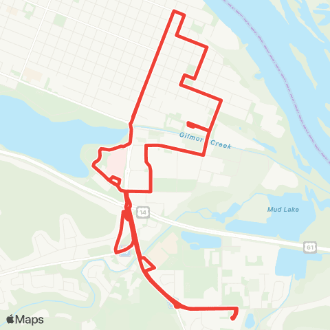 Winona Transit Service Mankato / East Corridor map