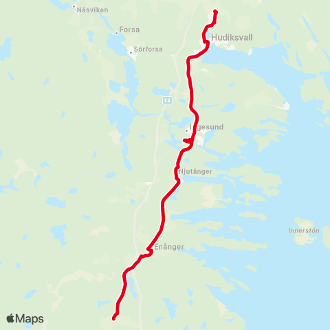 X-trafik Enånger — Sanna map