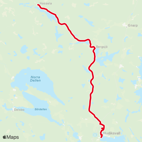 X-trafik Bergsjö Bstn — Åvik map