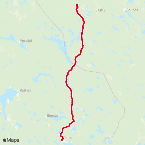 X-trafik Sommars — Falun Tåg map