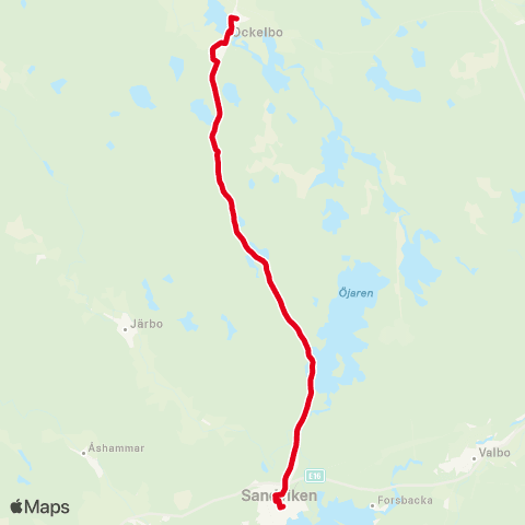 X-trafik Gäveränge — Sandviken Resecentrum map