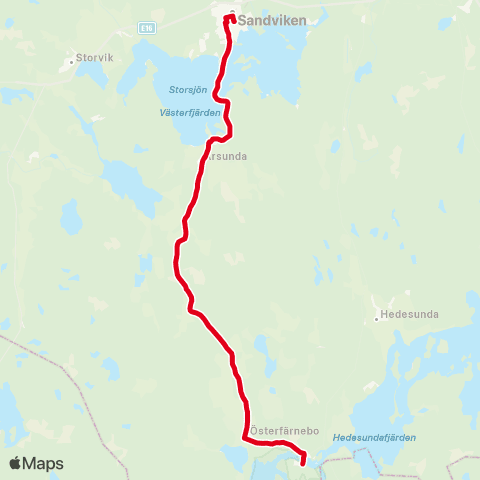 X-trafik Gysinge Brukshandel — Sandviken Resecentrum map