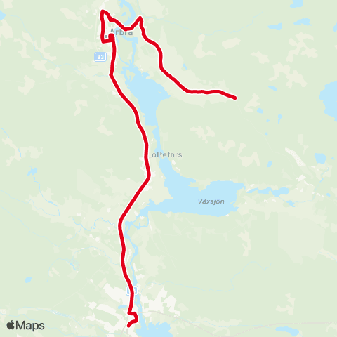 X-trafik Flästa Öjungsvägen — Bollnäs Resecentrum map