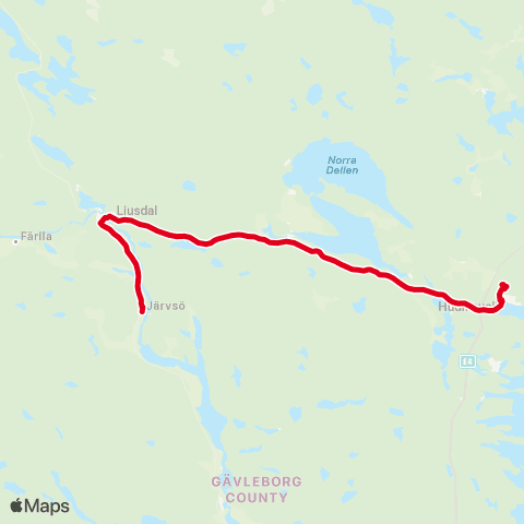 X-trafik Solbågen — Ljusdal Sjukhuset map
