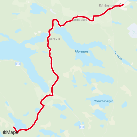 X-trafik Lynäs — Faxepark map