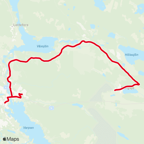 X-trafik Bollnäs Resecentrum — Rengsjö Skola map