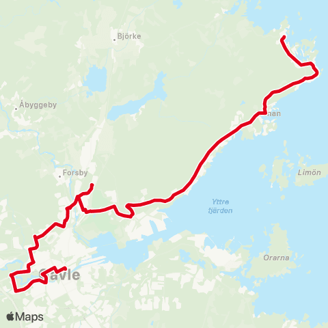 X-trafik Engelska Skolan — Harkskär map