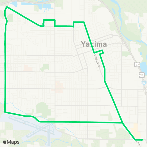 Yakima Transit 1st Street / Washington map