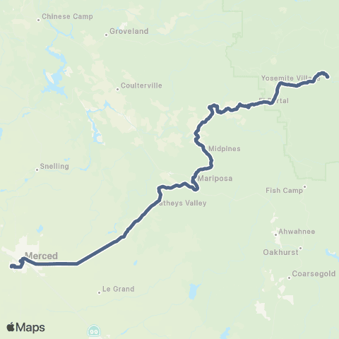 YARTS Merced Hwy 140 map