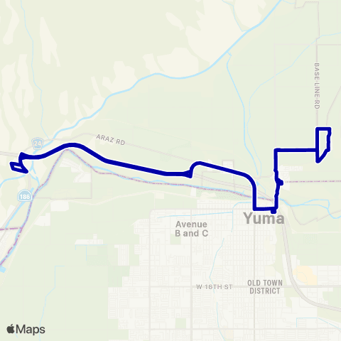 YCAT Quechan Shuttle map
