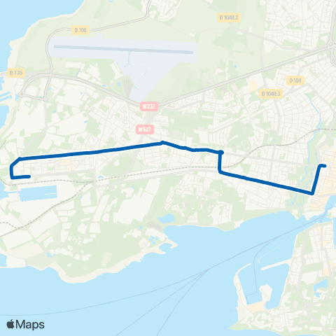 Yélo N1 la Pallice - Place de Verdun (Nuit) map