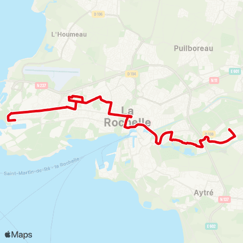 Yélo La Pallice / Mireuil - Périgny (Dimanche) map