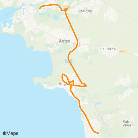 Yélo Scolaires Lycée Valin - Châtelaillon-Plage via Angoulins / Mer (Renfort) map