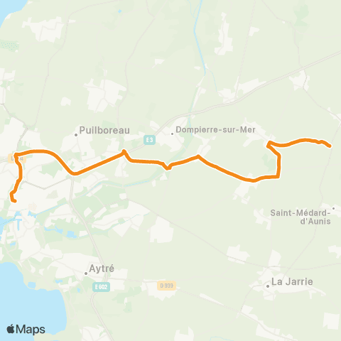 Yélo Scolaires Pl. de Verdun - Ste-Soulle via Bourgneuf (Renfort) map