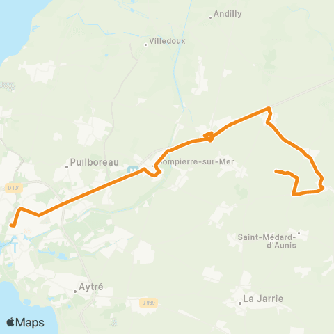 Yélo Scolaires Pl. de Verdun - Vérines via Dompierre - > Ste-Soulle map
