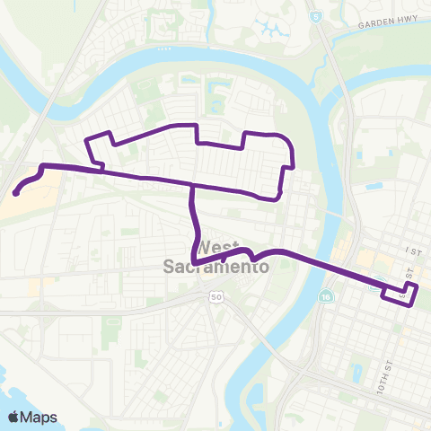 Yolobus West Sacramento Local map