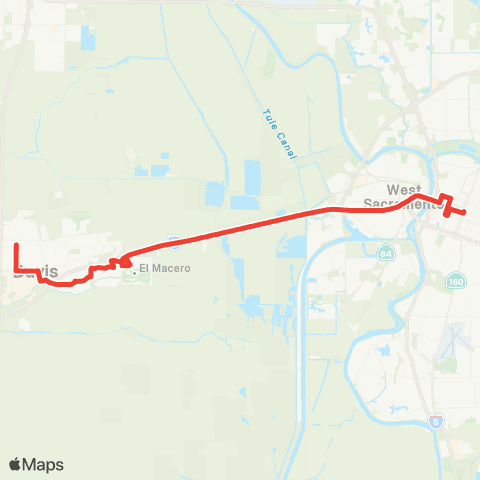 Yolobus Sacramento / Davis Express map