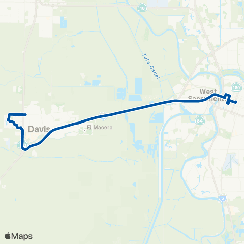 Yolobus Davis Express map