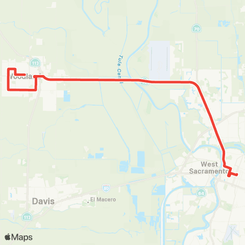Yolobus Sac Woodland Express map