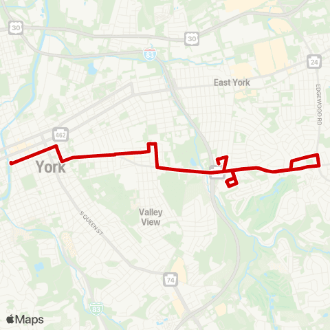 rabbittransit York/Adams Haines Rd / Greensprings map