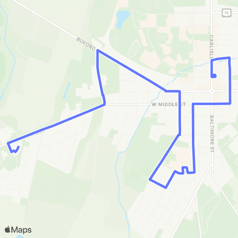rabbittransit York/Adams Blue Line map