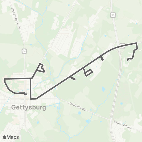 rabbittransit York/Adams Gray Line map