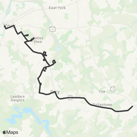 rabbittransit York/Adams South York Plaza / Red Lion map