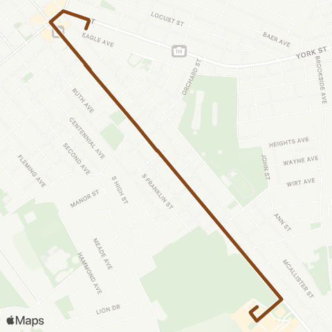 rabbittransit York/Adams South Hanover via Baltimore map