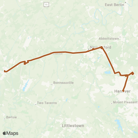 rabbittransit York/Adams Gb - Han Connector map