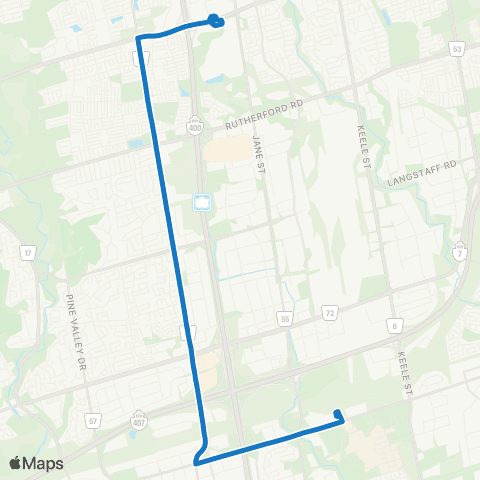 YRT Weston map