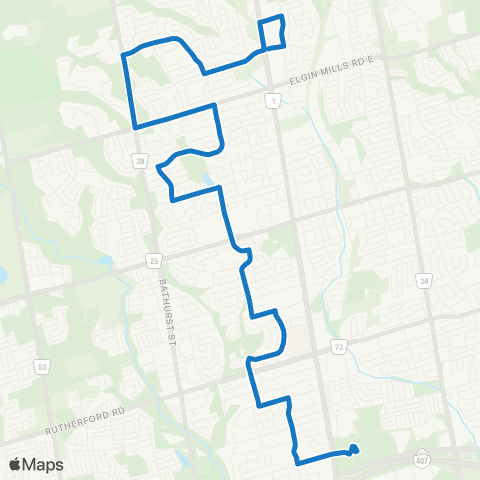 York Region Schools Langstaff SS via Shaftsbury map
