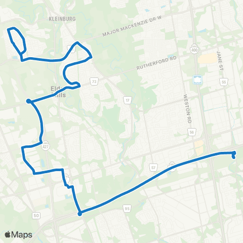 YRT Nashville Express map
