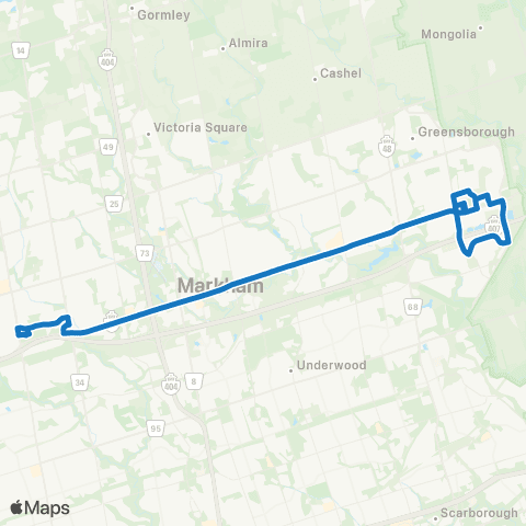 YRT Highway 7 map