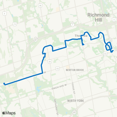 YRT Thornhill map