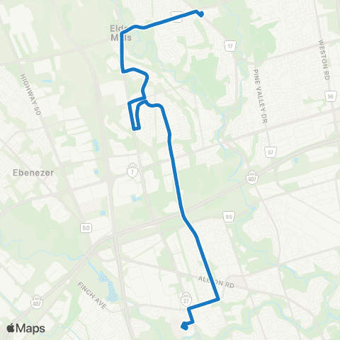 YRT Martin Grove map