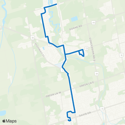 YRT Holland Landing map