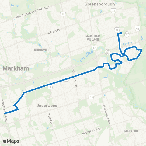 YRT 14th Avenue map