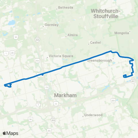 YRT Major Mackenzie map