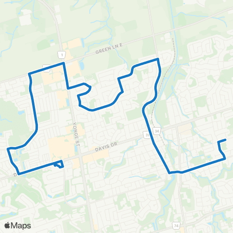 York Region Schools Sacred Heart SS via Main map