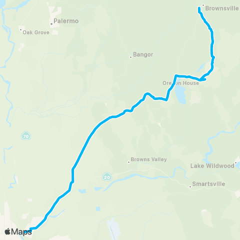 Yuba-Sutter Transit Foothill Route map