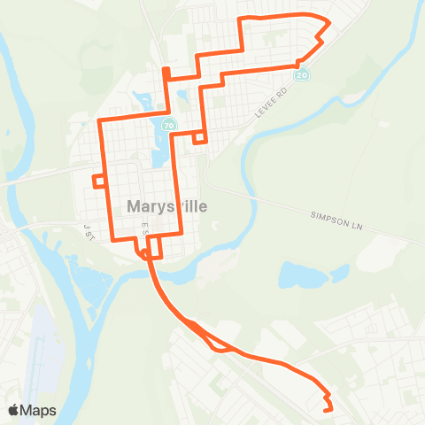 Yuba-Sutter Transit Marysville Loop map